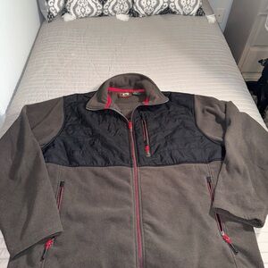 Stillwater supply co. Men's Black and brown full zip fleece Jacket Sz XL